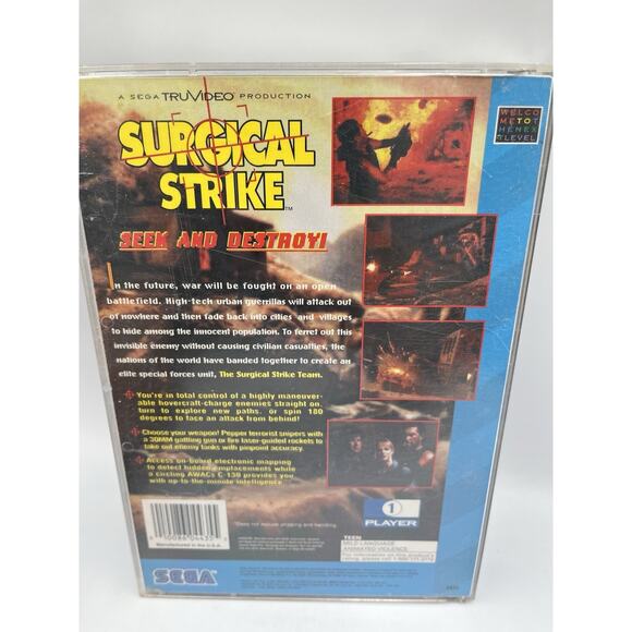 Surgical Strike-Sega CD-Perfect Disc! Complete in Box CIB W/Manual Tested - Picture 3 of 9
